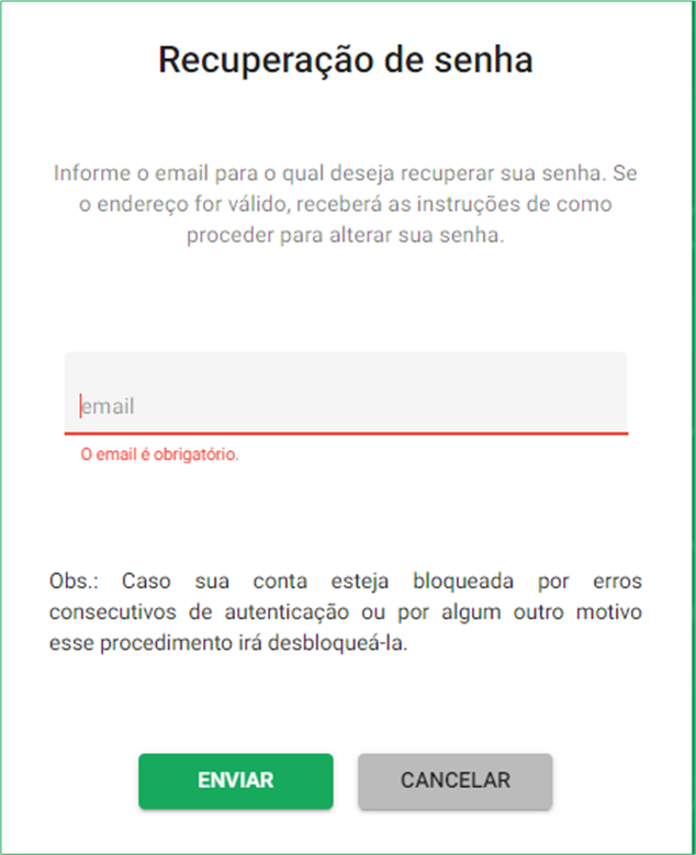 Recuperação de Senha